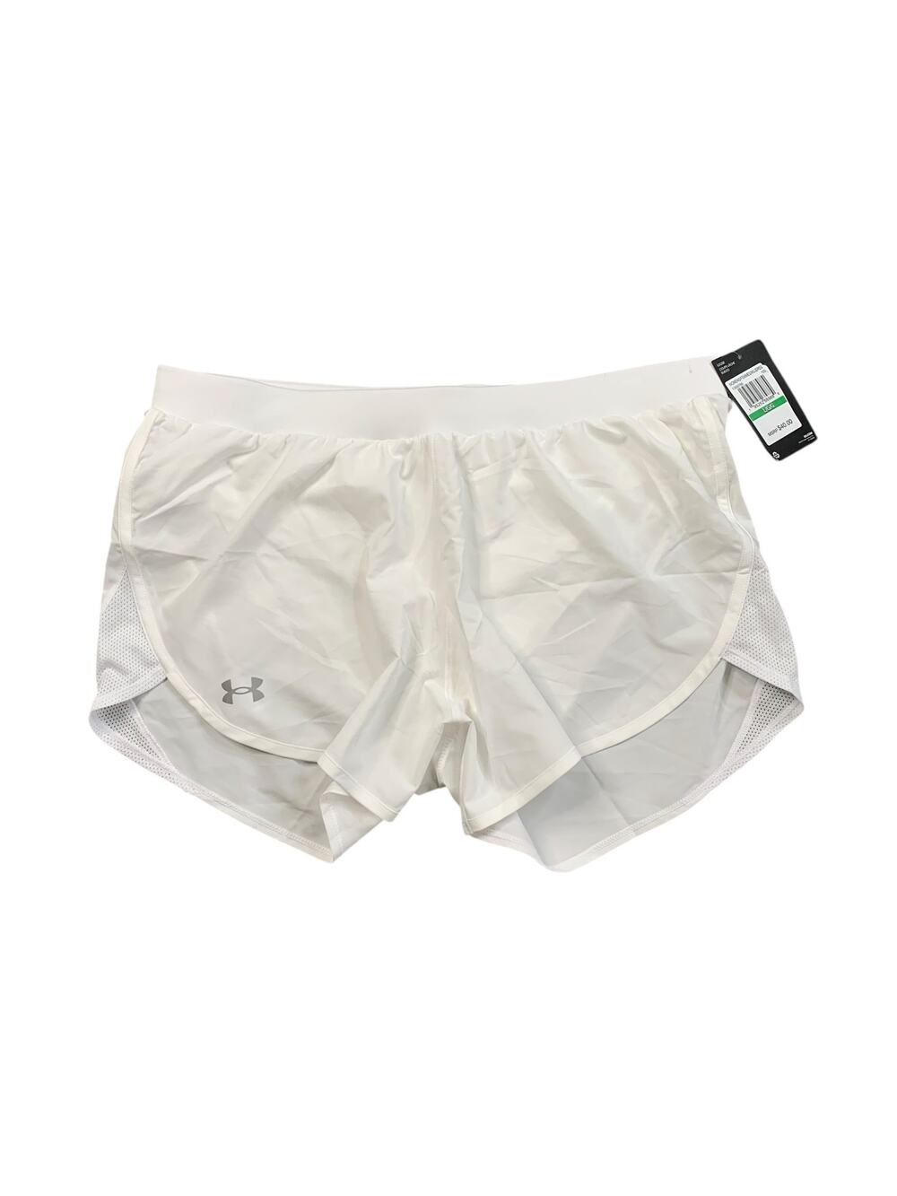 Under Armour Shorts Womens L Large White Fly By Elite Loose‎ Brief Lined Active